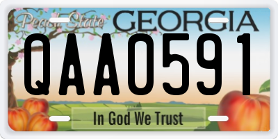 GA license plate QAA0591