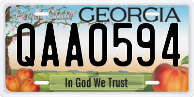 GA license plate QAA0594