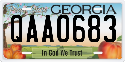GA license plate QAA0683