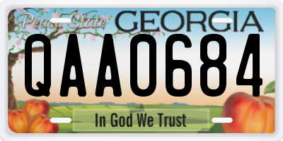 GA license plate QAA0684