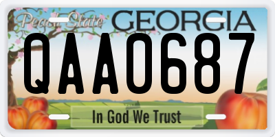 GA license plate QAA0687