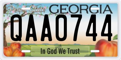 GA license plate QAA0744