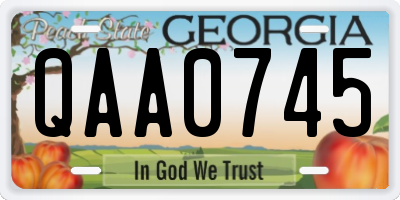 GA license plate QAA0745