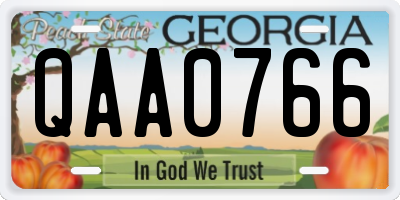 GA license plate QAA0766