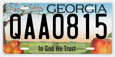 GA license plate QAA0815
