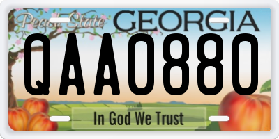 GA license plate QAA0880