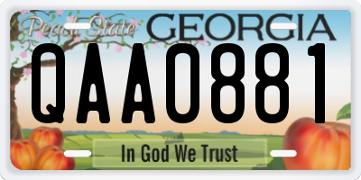 GA license plate QAA0881