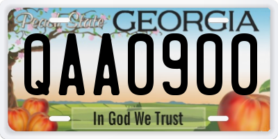 GA license plate QAA0900