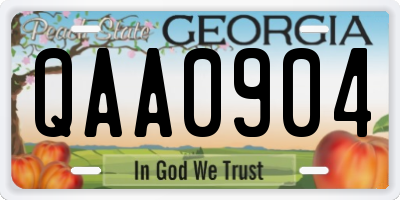 GA license plate QAA0904