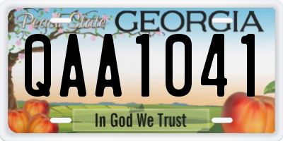 GA license plate QAA1041