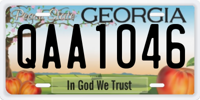 GA license plate QAA1046