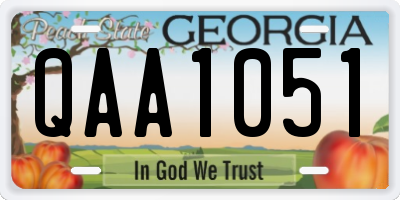GA license plate QAA1051