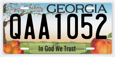 GA license plate QAA1052