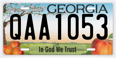 GA license plate QAA1053