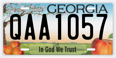 GA license plate QAA1057
