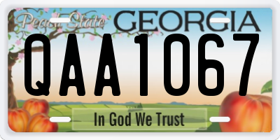 GA license plate QAA1067