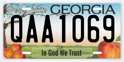 GA license plate QAA1069