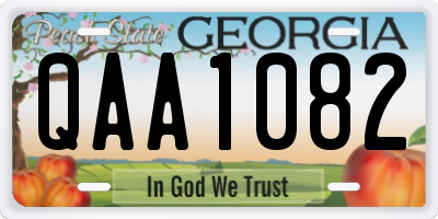 GA license plate QAA1082
