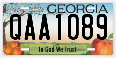 GA license plate QAA1089