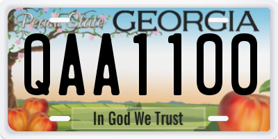 GA license plate QAA1100