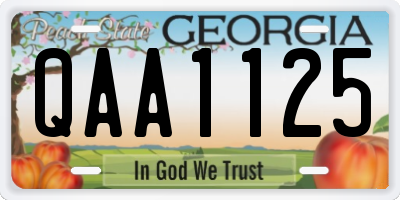 GA license plate QAA1125