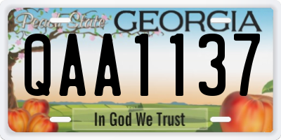 GA license plate QAA1137
