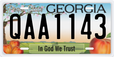 GA license plate QAA1143