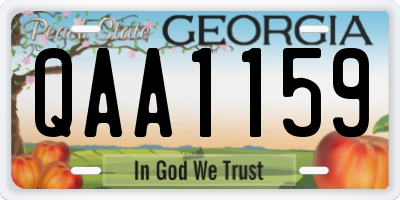GA license plate QAA1159