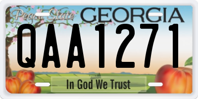 GA license plate QAA1271