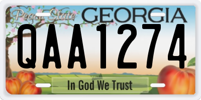 GA license plate QAA1274