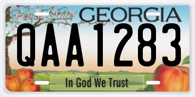 GA license plate QAA1283