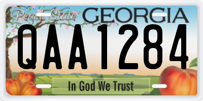 GA license plate QAA1284