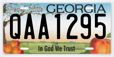 GA license plate QAA1295