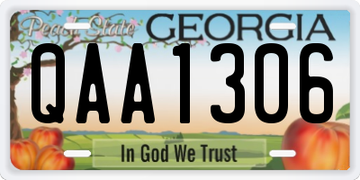 GA license plate QAA1306