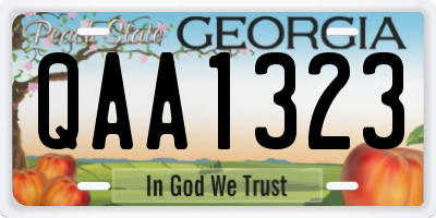 GA license plate QAA1323
