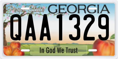 GA license plate QAA1329
