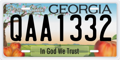 GA license plate QAA1332