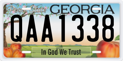 GA license plate QAA1338