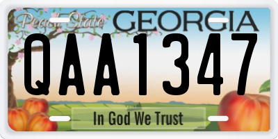 GA license plate QAA1347