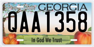 GA license plate QAA1358