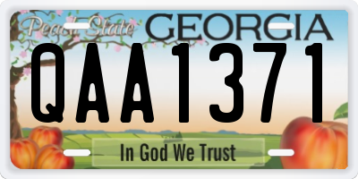 GA license plate QAA1371