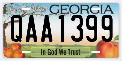 GA license plate QAA1399