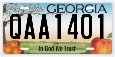 GA license plate QAA1401