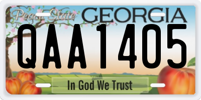 GA license plate QAA1405