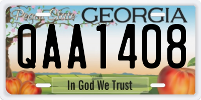 GA license plate QAA1408