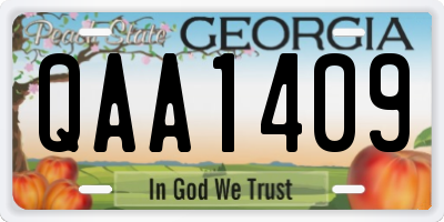 GA license plate QAA1409