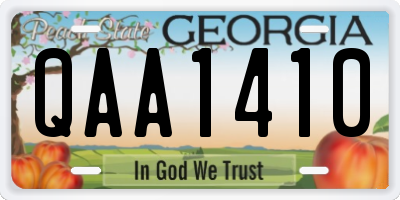 GA license plate QAA1410