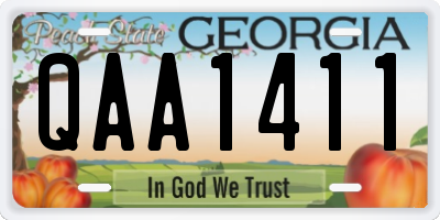 GA license plate QAA1411