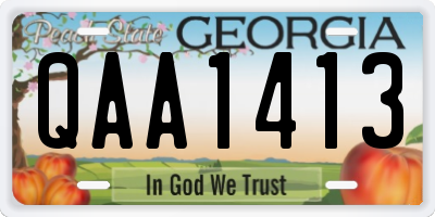 GA license plate QAA1413