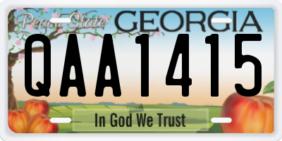 GA license plate QAA1415
